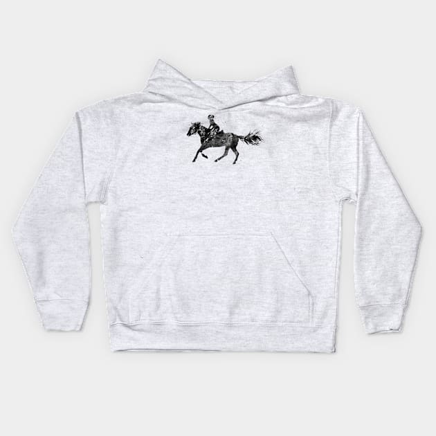 Horse Riding Kids Hoodie by erzebeth